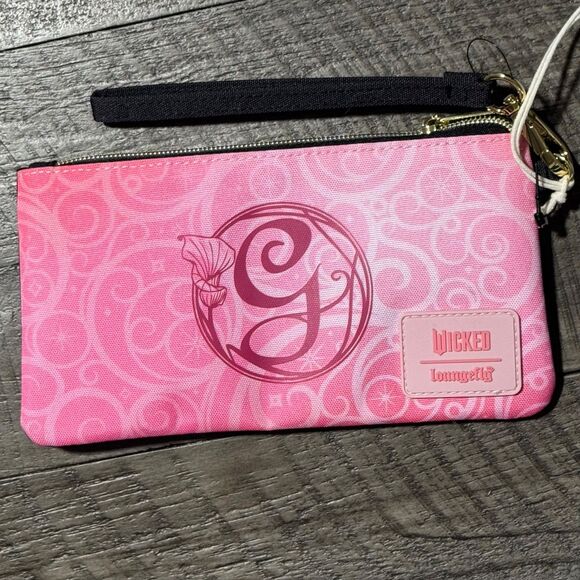 Wicked Pink n Green Wristlet Wallet Loungefly bag wizard of oz Glinda Elphaba - Picture 1 of 7
